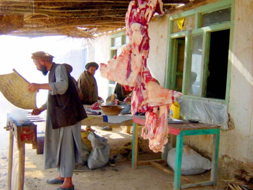 BBQ with Meat Hanging